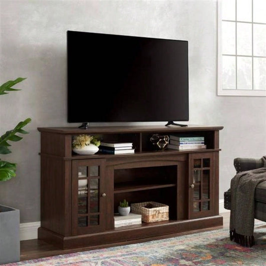Classic TV Media Stand Modern Entertainment Console TV Up to 65 with Open and Closed Storage Space, Espresso, 58.2515.75D*32H
