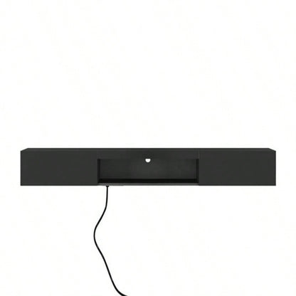 Floating TV Stand Wall Mounted with 20 Color LEDs, 63 Modern TV Stand, Floating TV Cabinet Entertainment Center 55 60 65 Inch TV