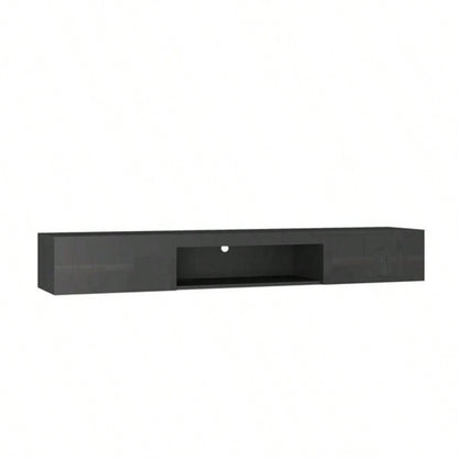 Floating TV Stand Wall Mounted with 20 Color LEDs, 63 Modern TV Stand, Floating TV Cabinet Entertainment Center 55 60 65 Inch TV