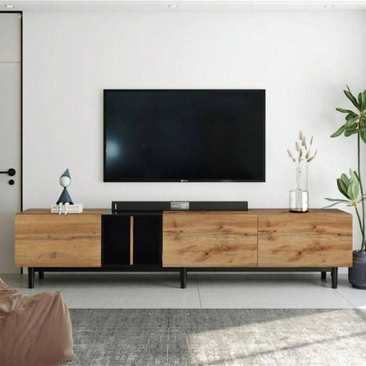 Modern TV Stand 8039; 39; TV with 3 Doors, Media Console Table, Entertainment Center with Large Storage Cabinet Living Room, Bedroom