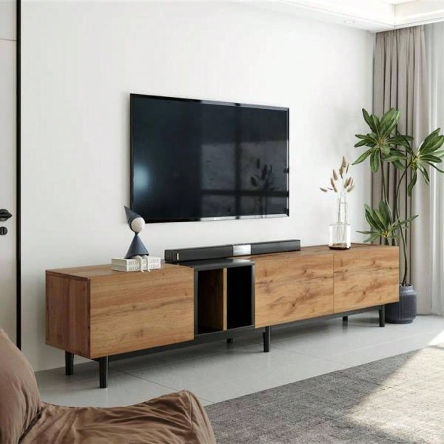 Modern TV Stand 8039; 39; TV with 3 Doors, Media Console Table, Entertainment Center with Large Storage Cabinet Living Room, Bedroom
