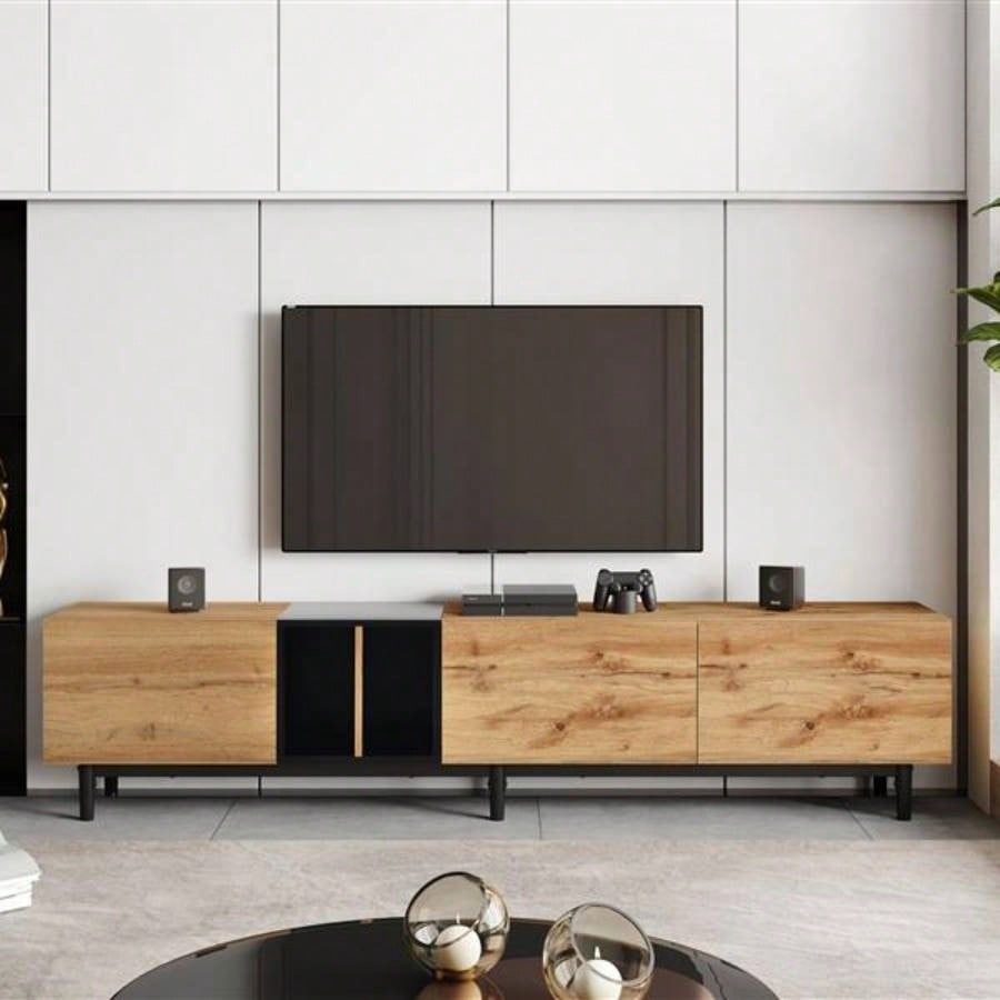 Modern TV Stand 8039; 39; TV with 3 Doors, Media Console Table, Entertainment Center with Large Storage Cabinet Living Room, Bedroom