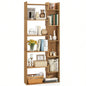 Natural 6 - Tier Bookshelf Wooden Bookcase
