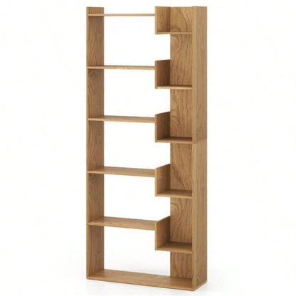 Natural 6 - Tier Bookshelf Wooden Bookcase