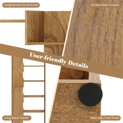 Natural 6 - Tier Bookshelf Wooden Bookcase