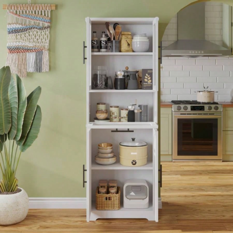 5 doors 5 layers density board spray paint 60*30*170cm display cabinet white N001