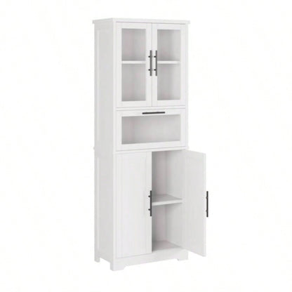 5 doors 5 layers density board spray paint 60*30*170cm display cabinet white N001