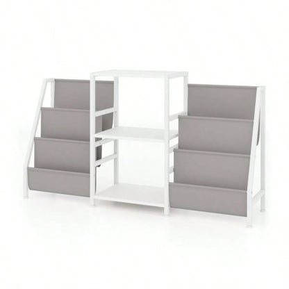 White Record Player Stand with 3 Shelves