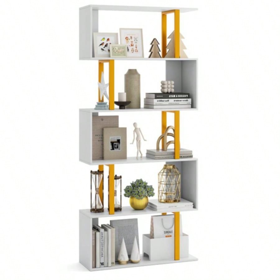 5 - Tier S - shaped Shelves/Geometric Bookcase
