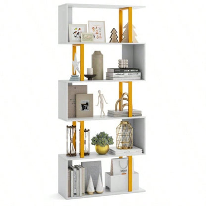 5 - Tier S - shaped Shelves/Geometric Bookcase