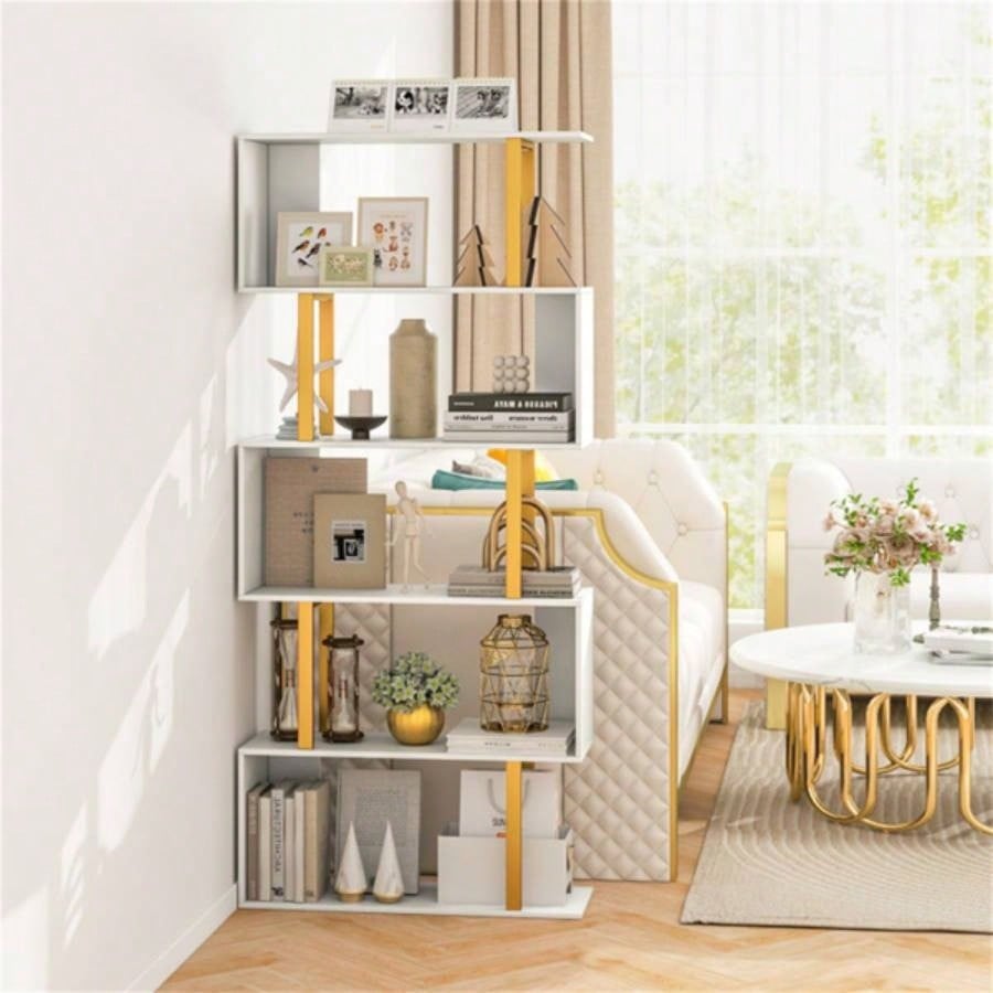 5 - Tier S - shaped Shelves/Geometric Bookcase