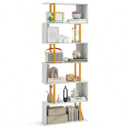 6 - Tier S - shaped Shelves/Geometric Bookcase