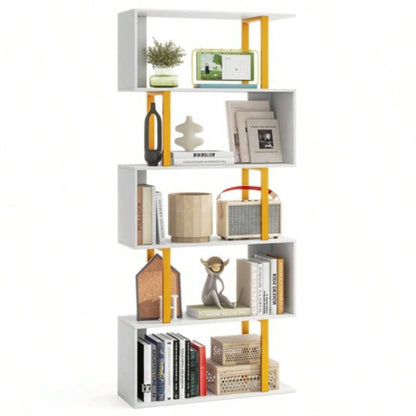 5 - Tier S - shaped Shelves/Geometric Bookcase