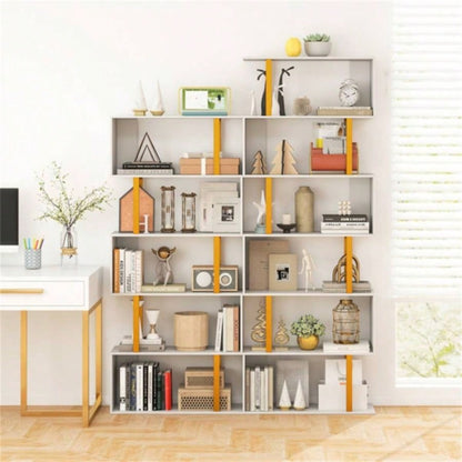 5 - Tier S - shaped Shelves/Geometric Bookcase