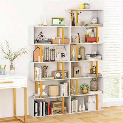 6 - Tier S - shaped Shelves/Geometric Bookcase