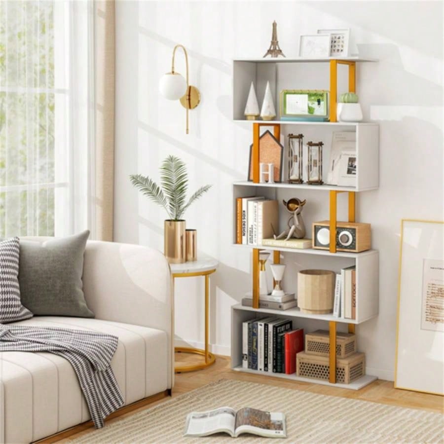 5 - Tier S - shaped Shelves/Geometric Bookcase