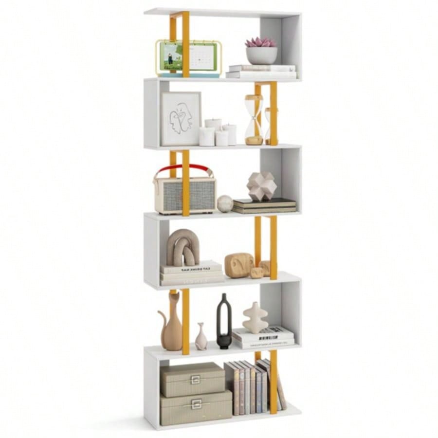 6 - Tier S - shaped Shelves/Geometric Bookcase