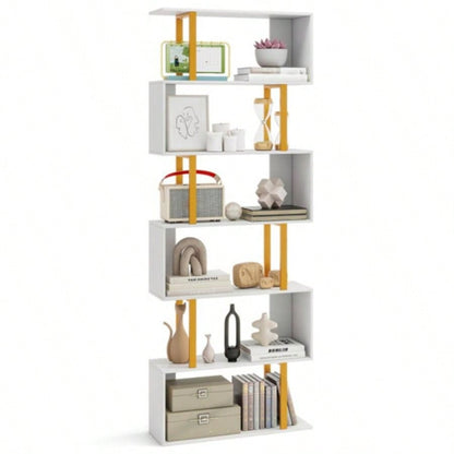 6 - Tier S - shaped Shelves/Geometric Bookcase