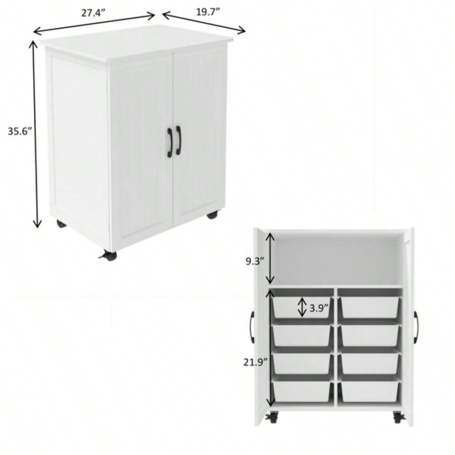 White storage cabinet, large - capacity storage, sturdy and durable, to enhance taste of home, to meet diverse needs of living room, bedroom, kitchen, home must - have single product.