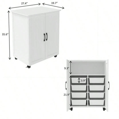 White storage cabinet, large - capacity storage, sturdy and durable, to enhance taste of home, to meet diverse needs of living room, bedroom, kitchen, home must - have single product.