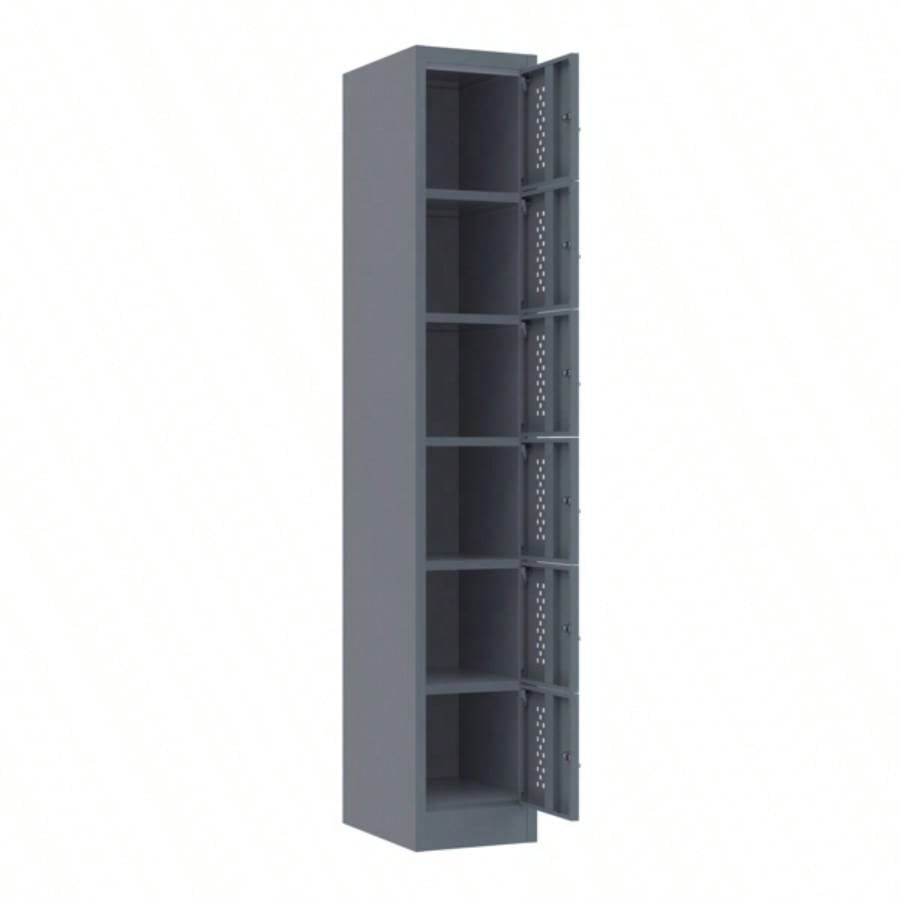 Metal garage storage cabinet, six separate storage compartments - 70.98 - inch steel lock cabinet, suitable garages and warehouses gray