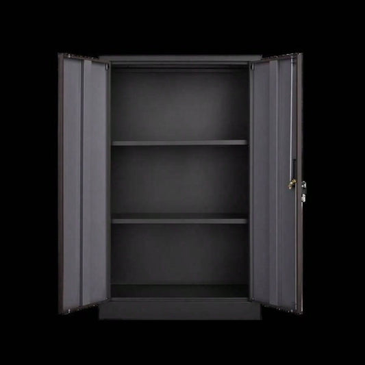 Metal Storage Cabinet with Locking Doors and Adjustable Shelf, Folding Filing Storage Cabinet, Folding Storage Locker Cabinet Home Office, School, Garage, Black
