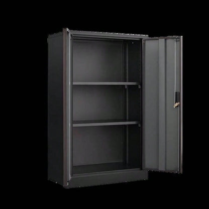 Metal Storage Cabinet with Locking Doors and Adjustable Shelf, Folding Filing Storage Cabinet, Folding Storage Locker Cabinet Home Office, School, Garage, Black