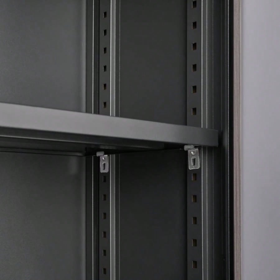 Metal Storage Cabinet with Locking Doors and Adjustable Shelf, Folding Filing Storage Cabinet, Folding Storage Locker Cabinet Home Office, School, Garage, Black