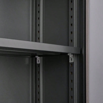 Metal Storage Cabinet with Locking Doors and Adjustable Shelf, Folding Filing Storage Cabinet, Folding Storage Locker Cabinet Home Office, School, Garage, Black