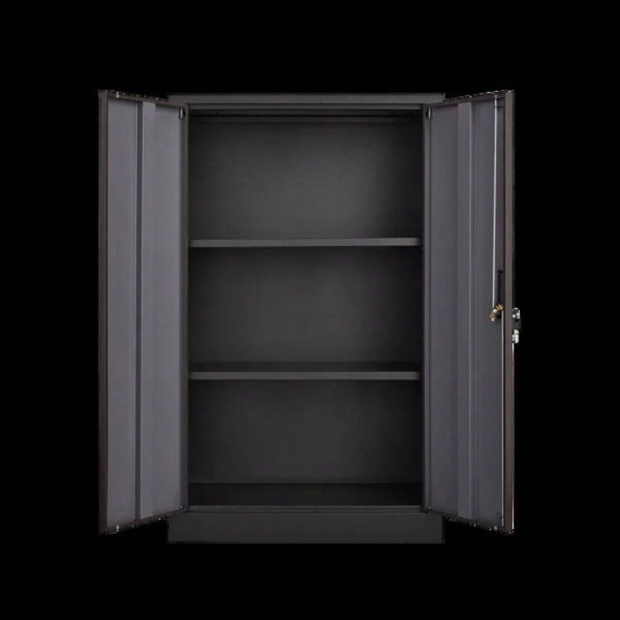 Metal Storage Cabinet with Locking Doors and Adjustable Shelf, Folding Filing Storage Cabinet, Folding Storage Locker Cabinet Home Office, School, Garage, Black