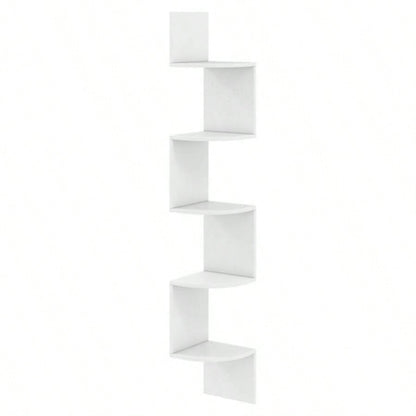 5 - layer white wall mounted corner stand/bookshelf