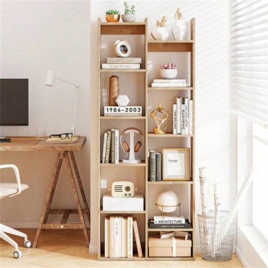 25.5x 8x 64 Wooden Bookcase with Anti - Tipping Kits - Natural