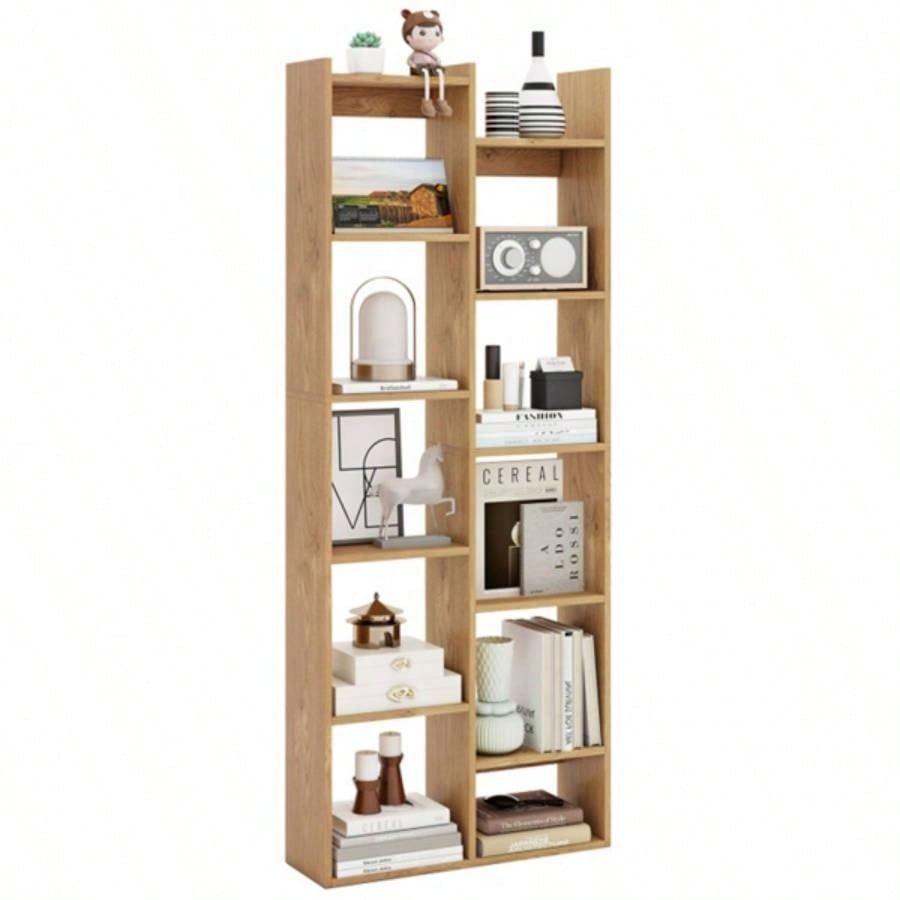 25.5x 8x 64 Wooden Bookcase with Anti - Tipping Kits - Natural