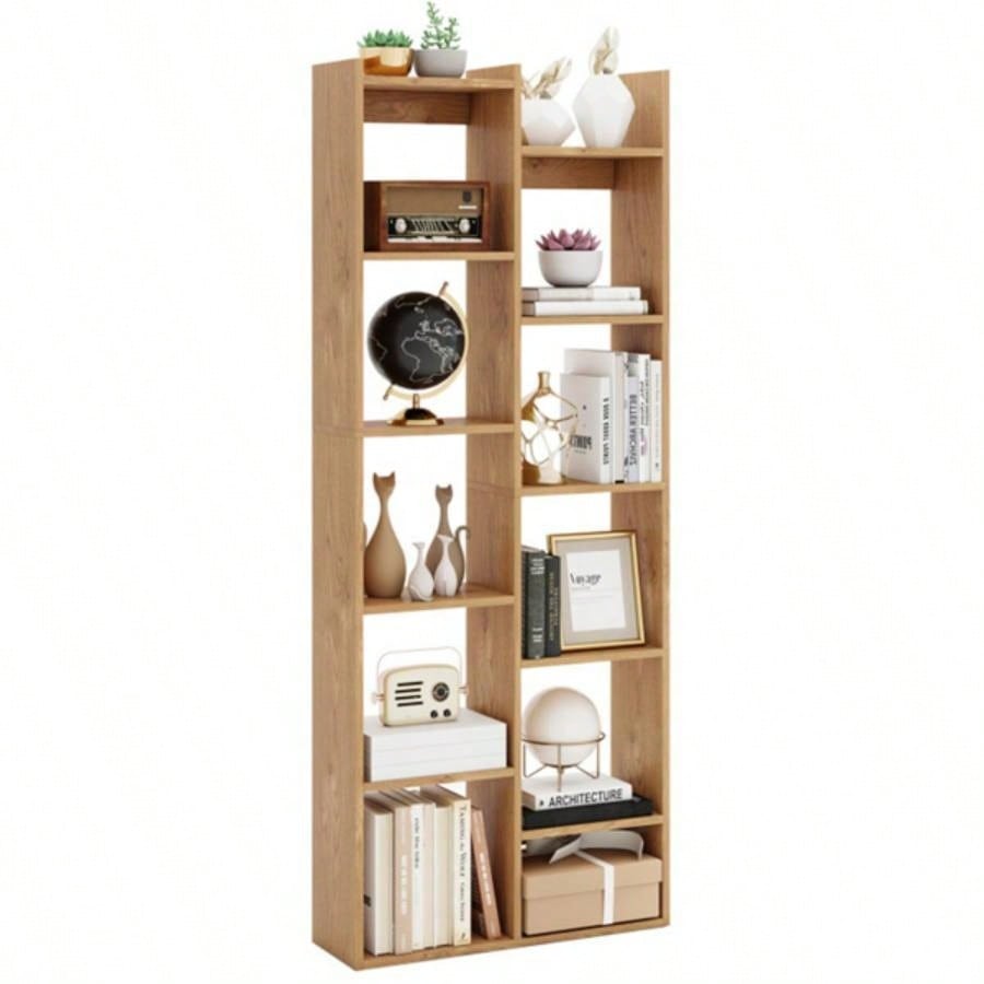 25.5x 8x 64 Wooden Bookcase with Anti - Tipping Kits - Natural