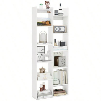 25.5x 8x 64 Wooden Bookcase with Anti - Tipping Kits - White