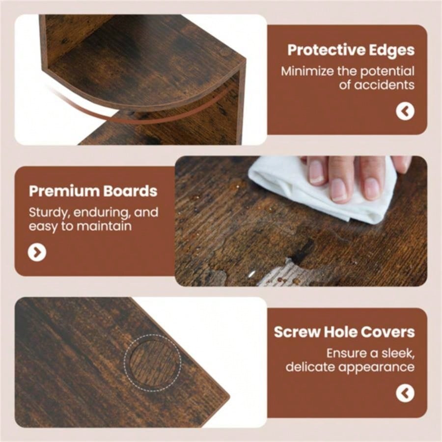 5 - layer brown wall mounted corner stand/bookshelf