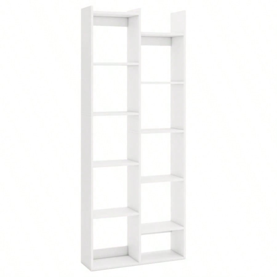 25.5x 8x 64 Wooden Bookcase with Anti - Tipping Kits - White