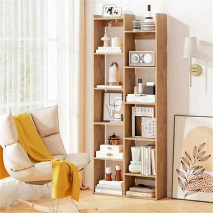 25.5x 8x 64 Wooden Bookcase with Anti - Tipping Kits - Natural
