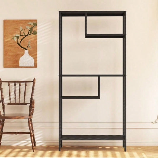 Modern Storage Shelf with 4 Compartments Metal, Freestanding Organizer, Book Shelves Display Shelves Living Room, Bedroom, Home Office