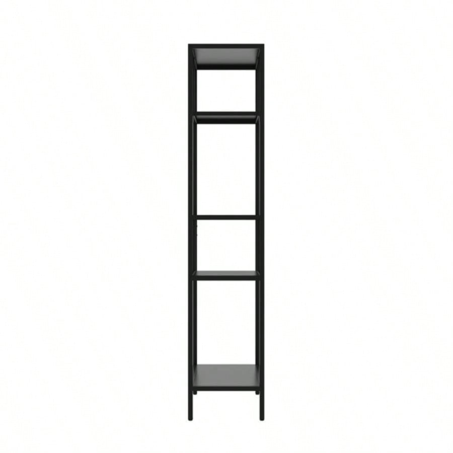 Modern Storage Shelf with 4 Compartments Metal, Freestanding Organizer, Book Shelves Display Shelves Living Room, Bedroom, Home Office