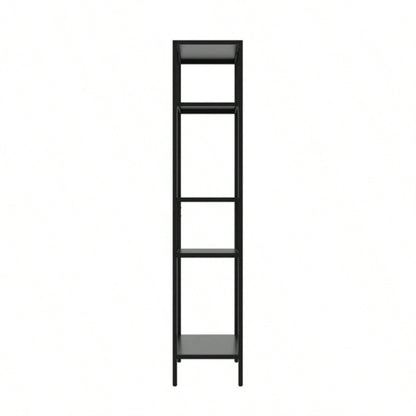 Modern Storage Shelf with 4 Compartments Metal, Freestanding Organizer, Book Shelves Display Shelves Living Room, Bedroom, Home Office