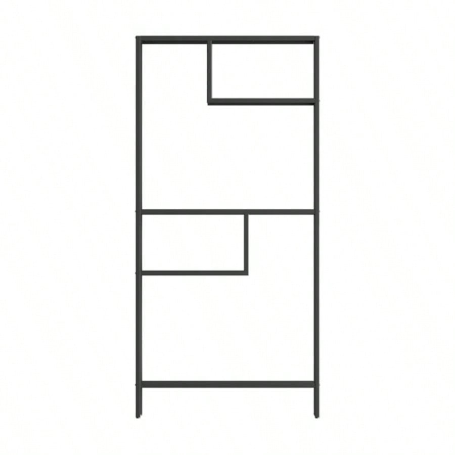 Modern Storage Shelf with 4 Compartments Metal, Freestanding Organizer, Book Shelves Display Shelves Living Room, Bedroom, Home Office