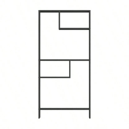 Modern Storage Shelf with 4 Compartments Metal, Freestanding Organizer, Book Shelves Display Shelves Living Room, Bedroom, Home Office