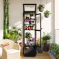 TOPMAX 62.4inch Height Wood Garden Greenhouse Balcony Portable Cold Frame with Movable Storage Box and Adjustable Shelves Outdoor Indoor Use, Black