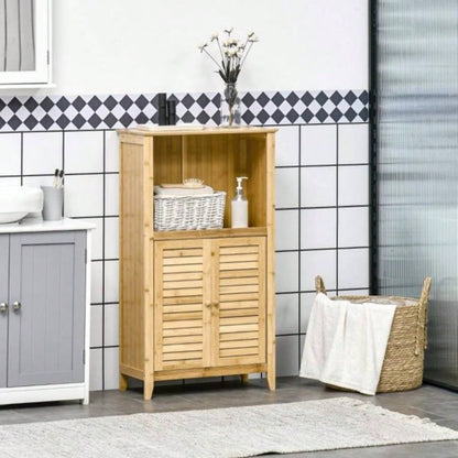 Bathroom Floor Cabinet Natural Prohibited by