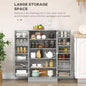 Simple Triamine Adjustable Shelves Sideboard With Door Cabinet White, Gray - AS Prohibited by