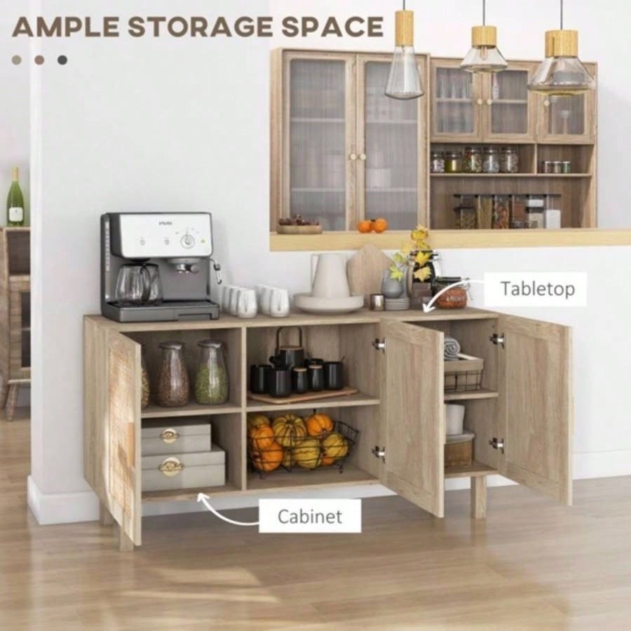 Kitchen Storage Cabinet, Garage Cabinets Natural Wood - AS Prohibited by