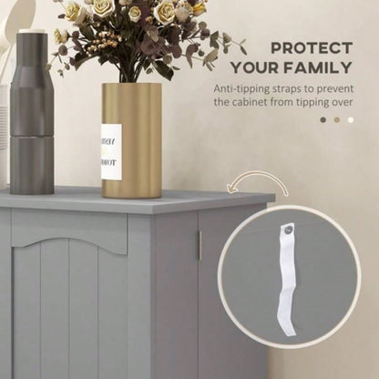 Simple Triamine Adjustable Shelves Sideboard With Door Cabinet White, Gray - AS Prohibited by