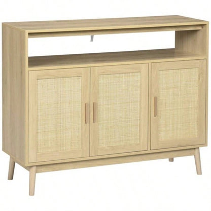 Sideboard Buffet Cabinet with Rattan Doors, Natural Prohibited by