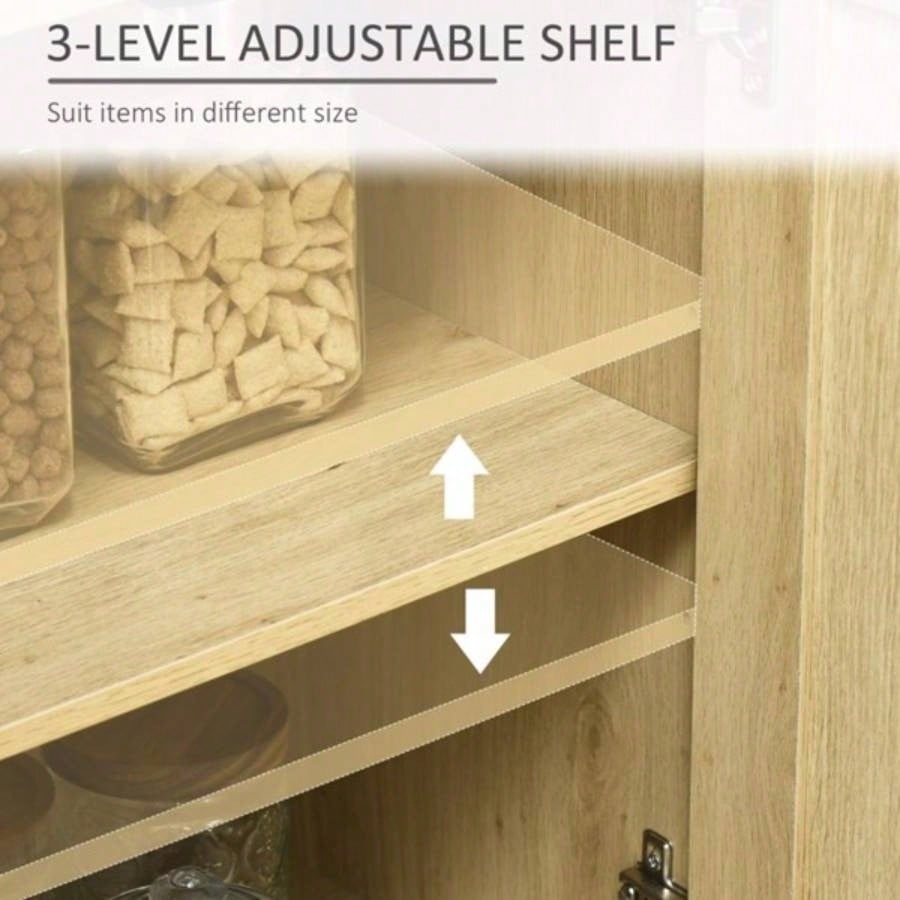 Sideboard Buffet Cabinet with Rattan Doors, Natural Prohibited by